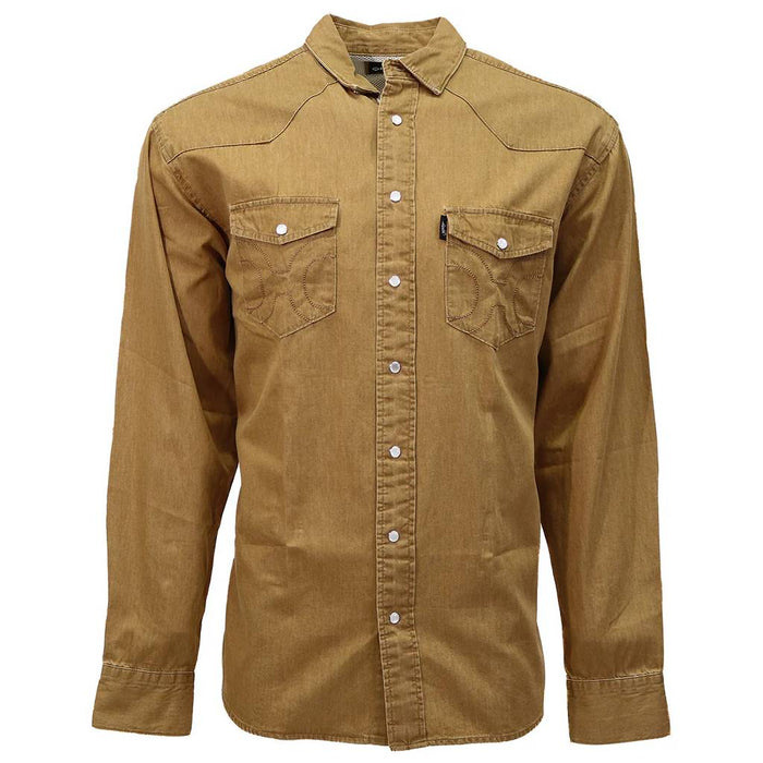Hooey Men's Del Denim Tan Chambray Snap Shirt