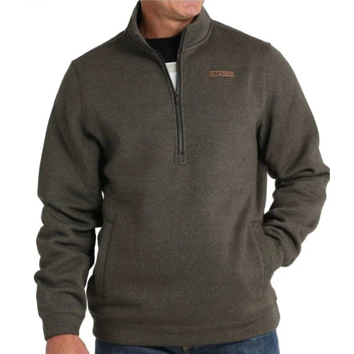 Cinch Men's 1/2 Zip Olive Pullover
