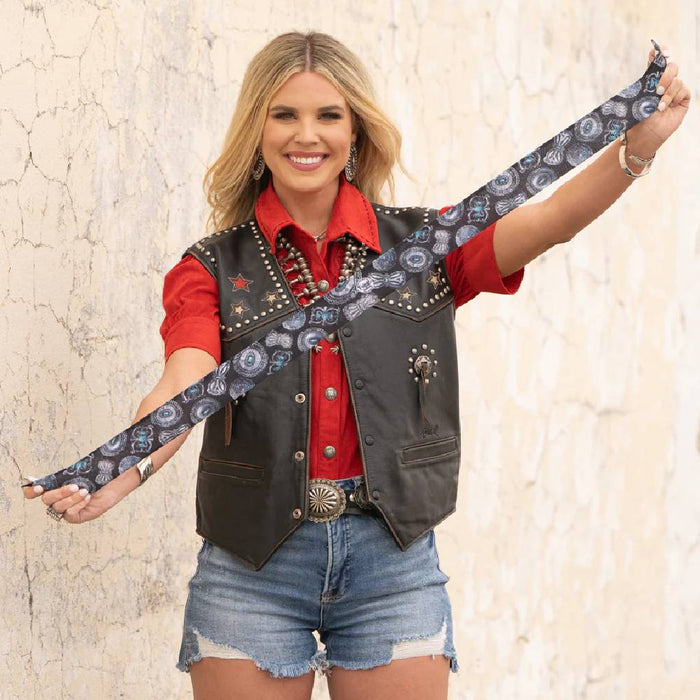 Fringe Scarves Turqs and Conchos Black Twilly