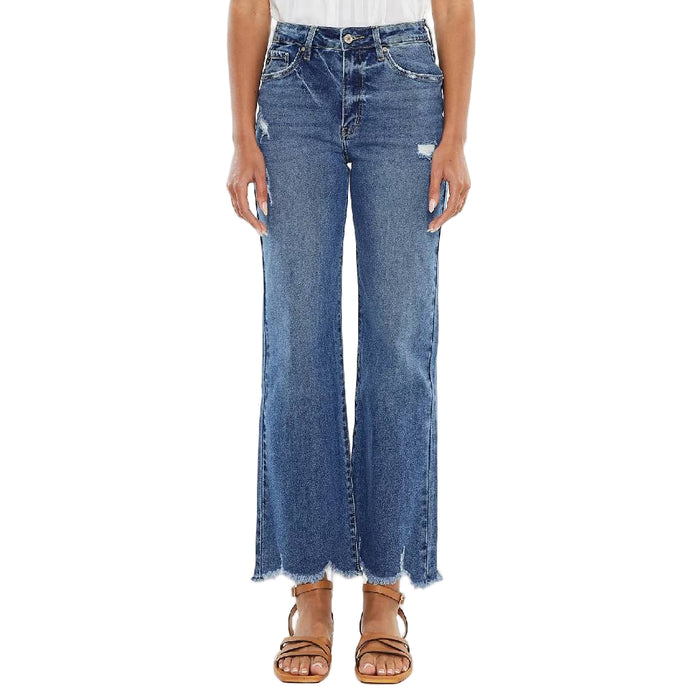KanCan Girl's High Slim Rise Wide Leg Jean