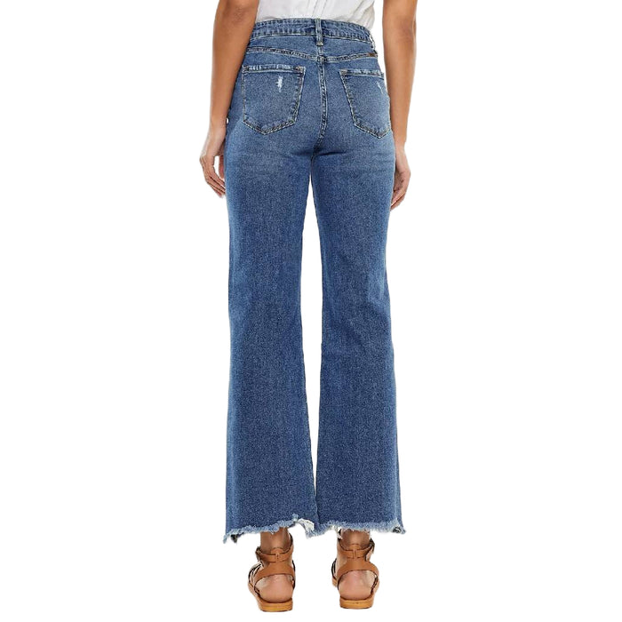 KanCan Girl's High Slim Rise Wide Leg Jean