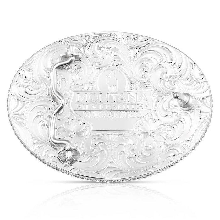 Montana Silversmiths Oval Striped Western Christian Cowboy Buckle ACCESSORIES - Additional Accessories - Buckles Montana Silversmiths