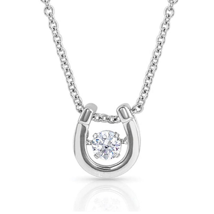 Montana Silversmiths Dancing Birthstones Horseshoe - April WOMEN - Accessories - Jewelry - Necklaces Montana Silversmiths