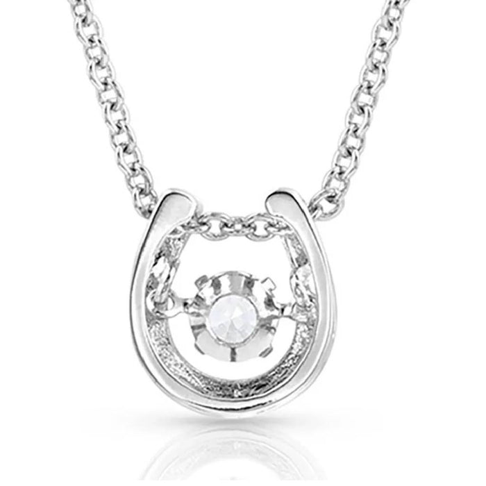 Montana Silversmiths Dancing Birthstones Horseshoe - April WOMEN - Accessories - Jewelry - Necklaces Montana Silversmiths
