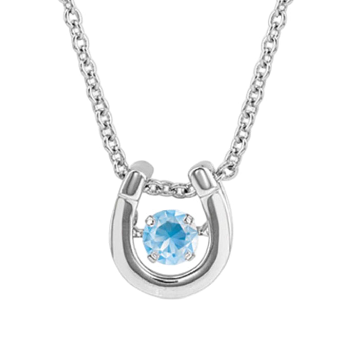 Montana Silversmiths Dancing Birthstones Horseshoe - March WOMEN - Accessories - Jewelry - Necklaces Montana Silversmiths