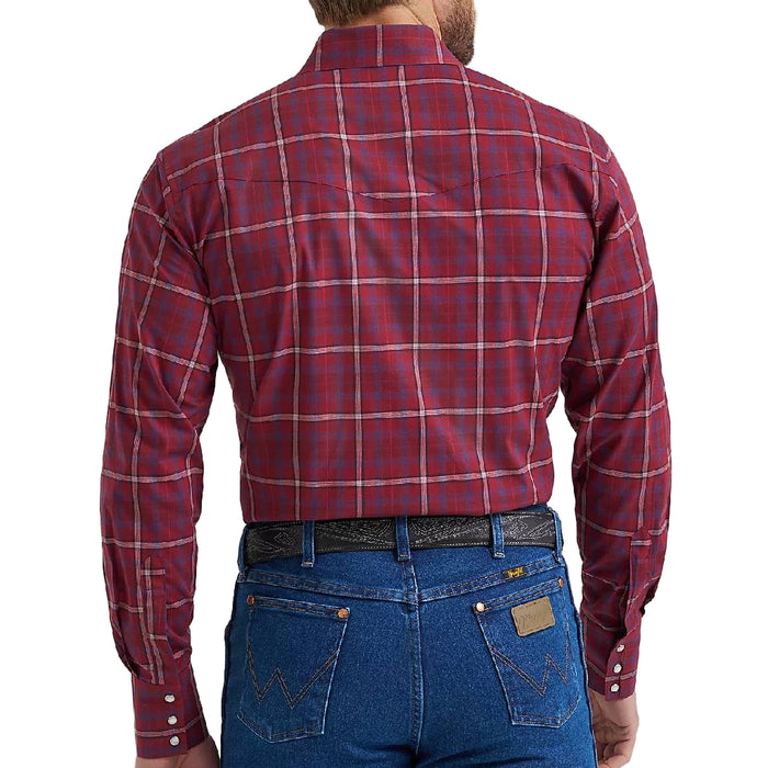 Wrangler Men's Wrinkle Free Plaid Pearl Snap Shirt