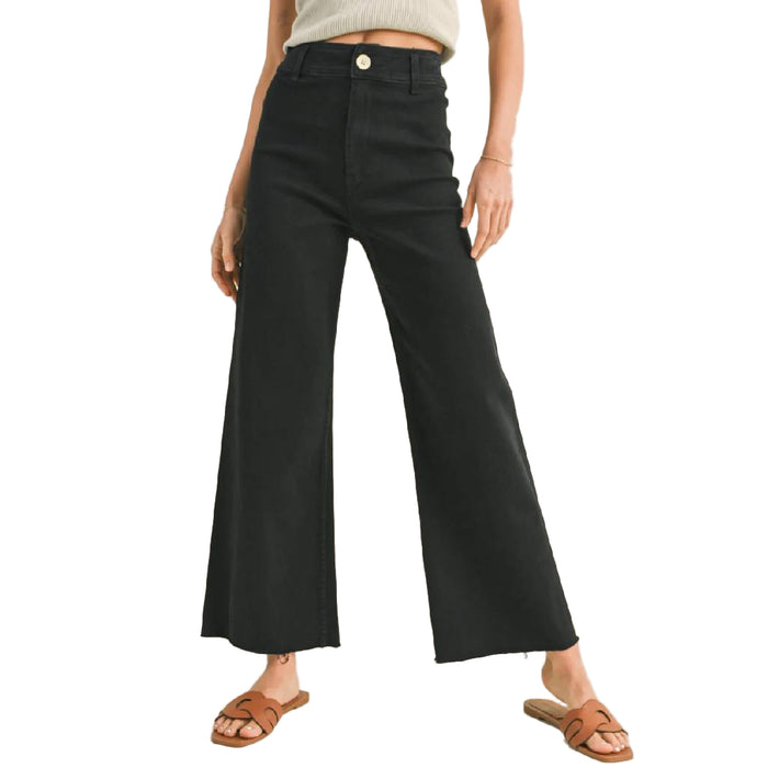 Straight Wide Leg Black Denim Jean