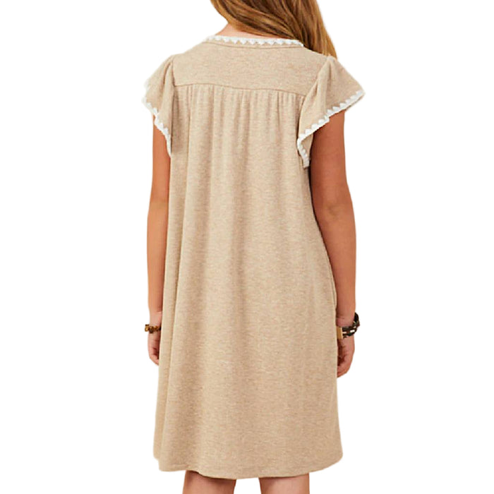 Hayden Girl's Crochet Ribbed Knit Dress