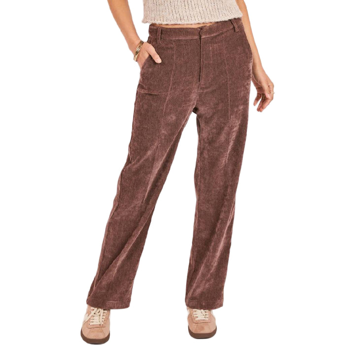 Sadie & Sage Penthouse Brown Pintuck Pant