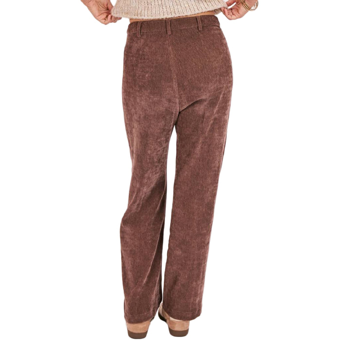 Sadie & Sage Penthouse Brown Pintuck Pant