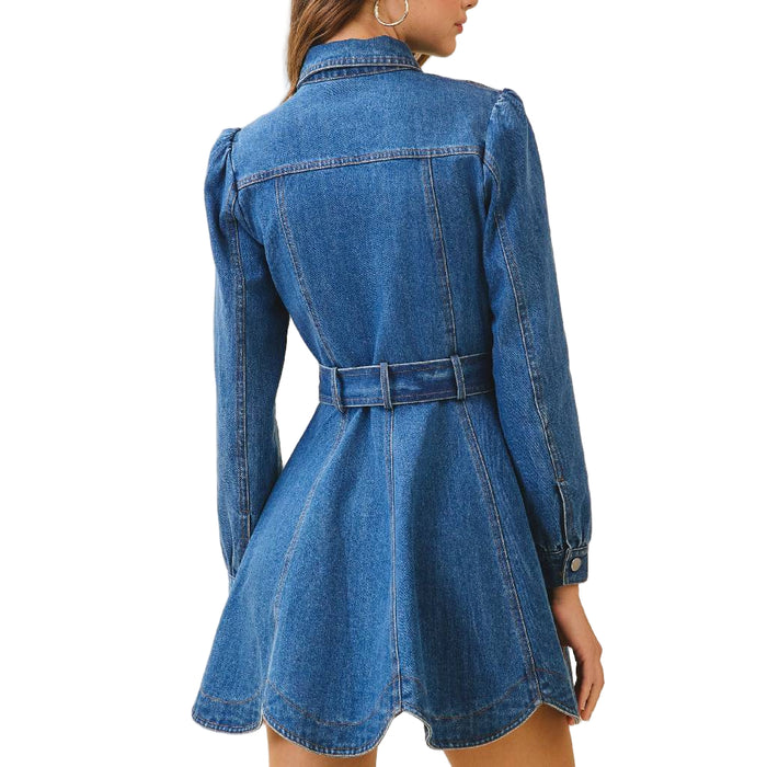 Flare Hem Denim Dress