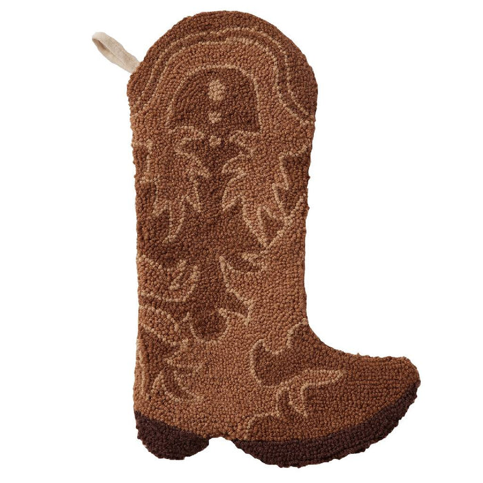 Brown Cowboy Boot Hook Stocking