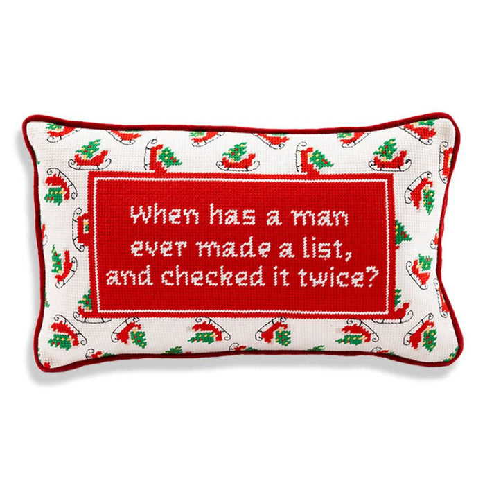 Check It Twice Needlepoint Pillow