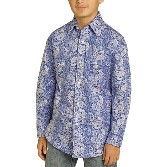 Rock & Roll Denim Boy's Paisley Pearl Snap Shirt