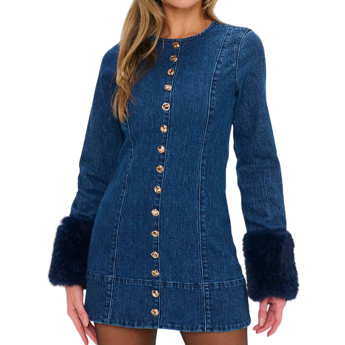 Show Me Your Mumu Rockefeller Mini Dress w/Faux Fur WOMEN - Clothing - Dresses Show Me Your Mumu
