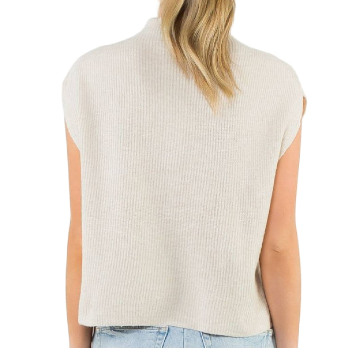 Sleeveless Mock Neck Knit Top