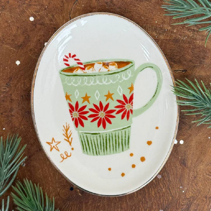 Oval Stoneware Dish Hot Chocolate