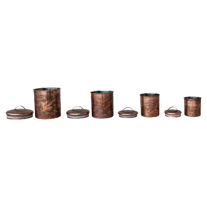 Stainless Steel Canister Set Oxidized Copper Finish