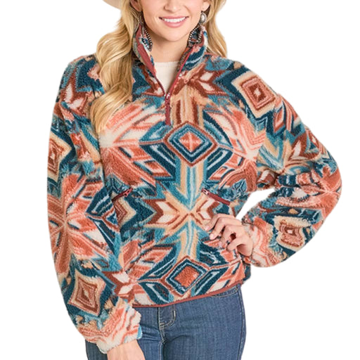 Rock & Roll Denim Women's Aztec Sherpa 1/4 Zip Pullover WOMEN - Clothing - Pullovers & Hoodies Panhandle