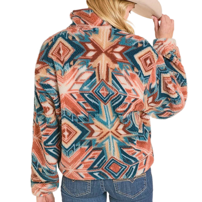 Rock & Roll Denim Women's Aztec Sherpa 1/4 Zip Pullover WOMEN - Clothing - Pullovers & Hoodies Panhandle