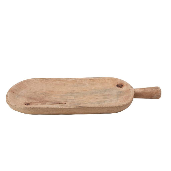 Hand-Carved Mango Wood Tray w/ Handle