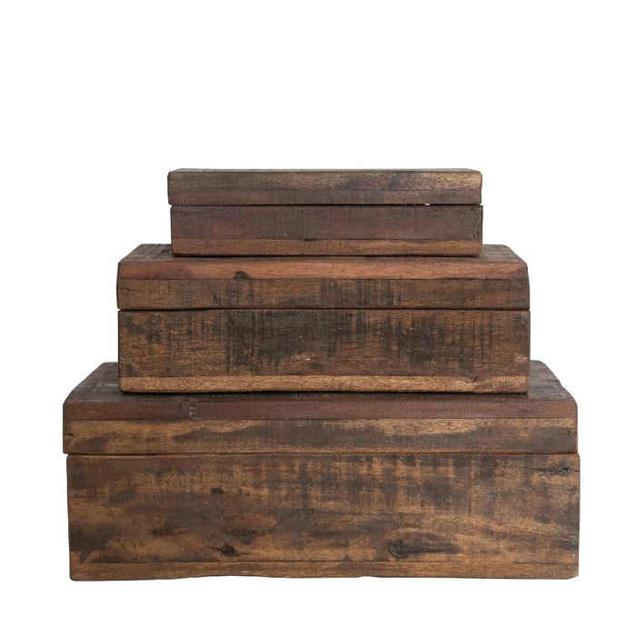 Reclaimed Wood Boxes Set of 3