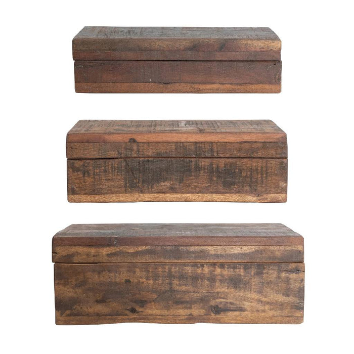 Reclaimed Wood Boxes Set of 3