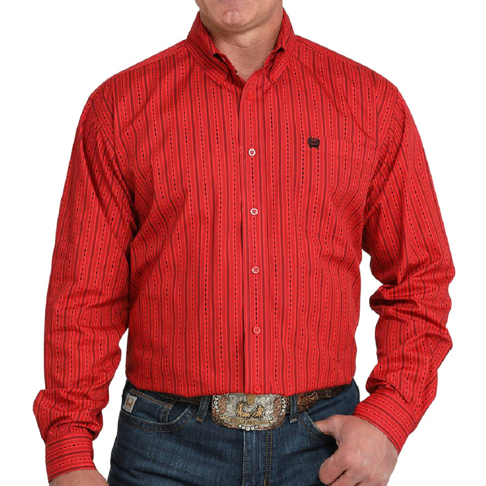 Cinch Men's Stripe Print Button Down Shirt
