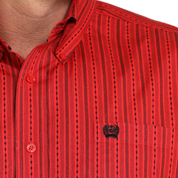 Cinch Men's Stripe Print Button Down Shirt