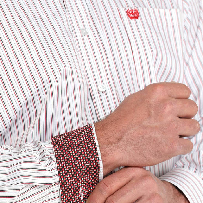 Cinch Men's Stripe Print Button Down Shirt