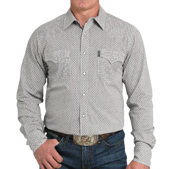 Cinch Men's Modern Fit Geo Print Pearl Snap Shirt