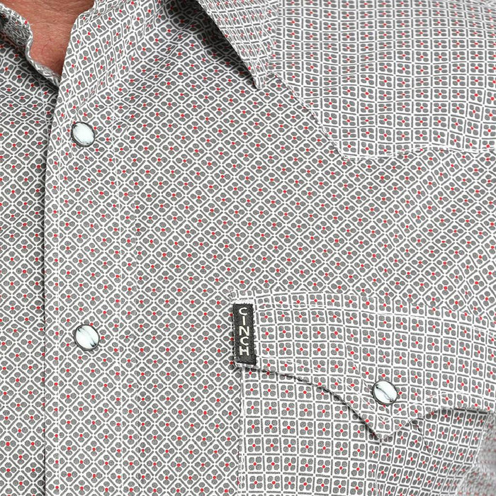 Cinch Men's Modern Fit Geo Print Pearl Snap Shirt