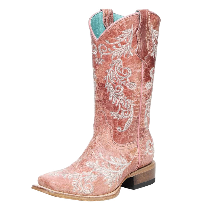 Corral Girl's Rose Pink Embroidered Western Boot