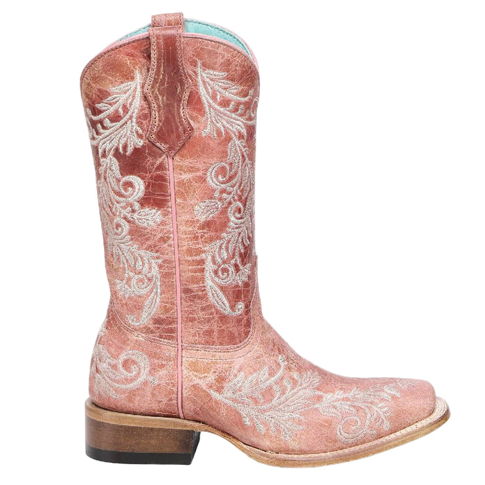 Corral Girl's Rose Pink Embroidered Western Boot