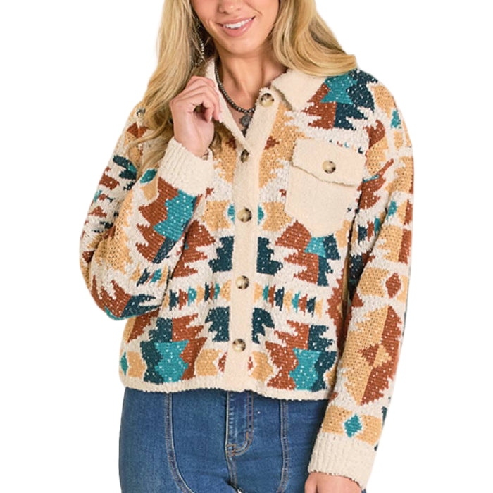 Rock & Roll Denim Women's Sherpa Sweater Cardigan