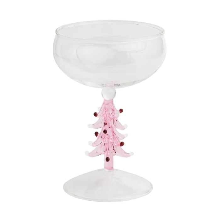Mud Pie Pink Tree Coupe Glass