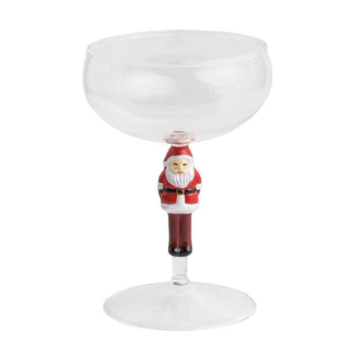 Mud Pie Santa Coupe Glass