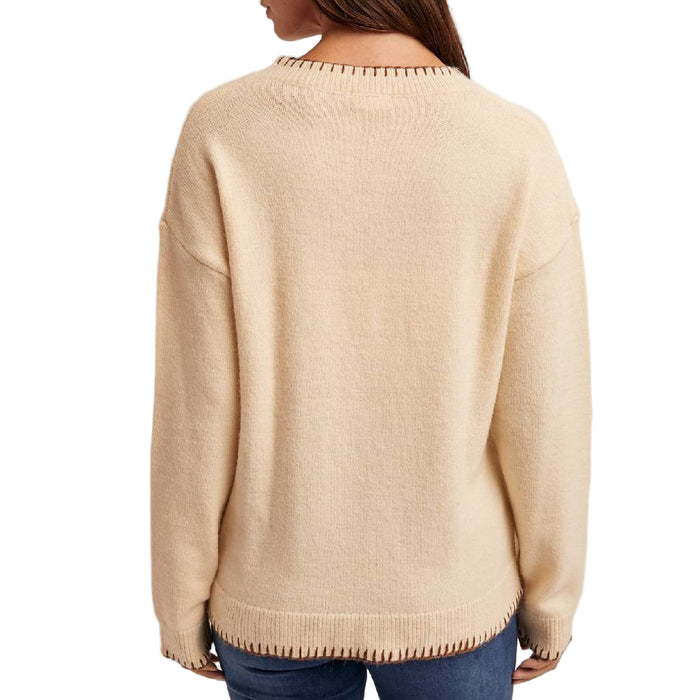 Horseshoe Embroidered Cream Sweater