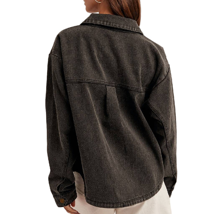 Distressed Black Wash Canvas Jacket