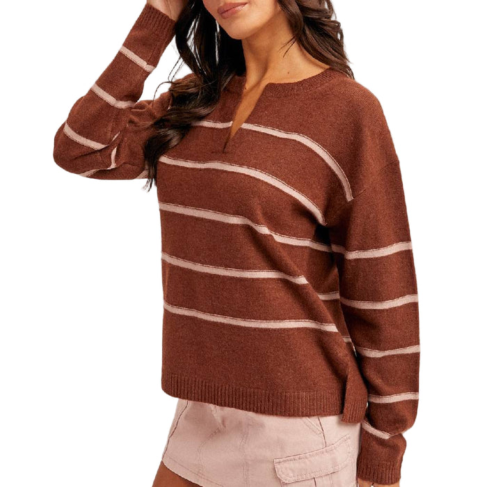 V Neck Stripe Sweater
