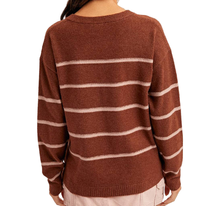 V Neck Stripe Sweater