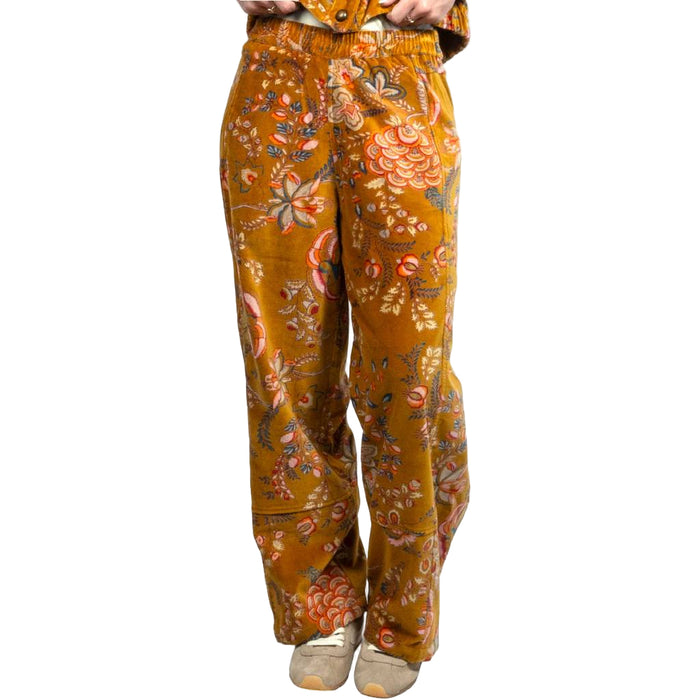 Ivy Jane Gold Floral Barrel Pants