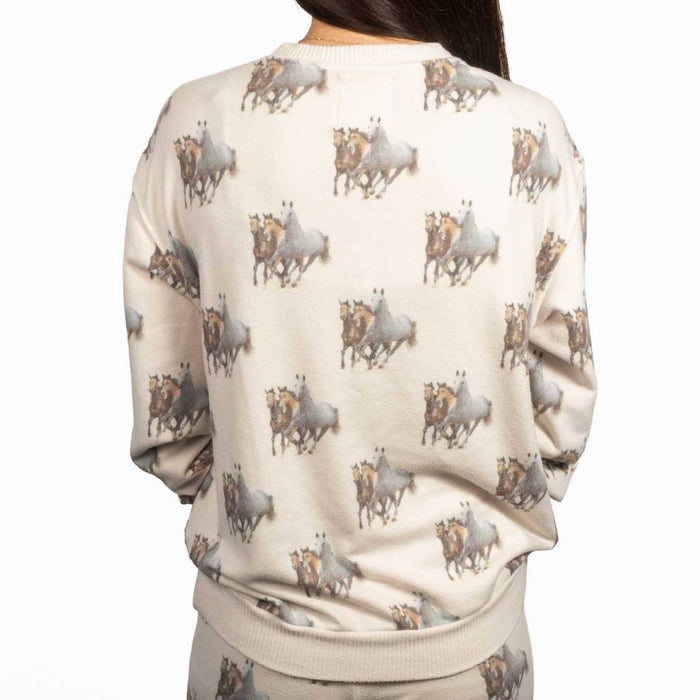 Cozy Oversized Horse Print Top