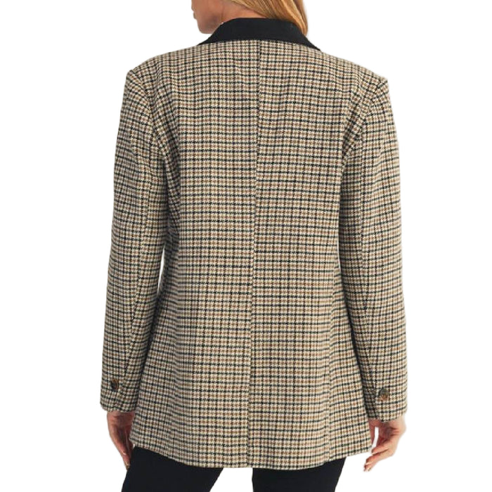 Suede Contrast Plaid Jacket