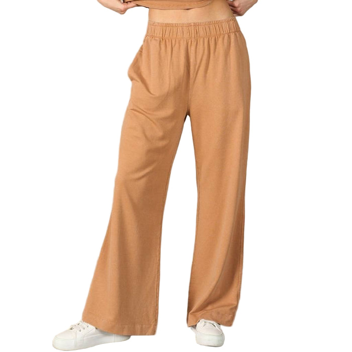 Camel Modal Wide Leg Pant