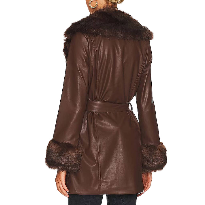 Show Me Your Mumu Penny Lane Cocoa Faux Leather Coat