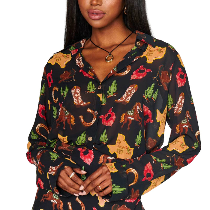 Show Me Your Mumu Smith Texas Hold Em Button Down Top