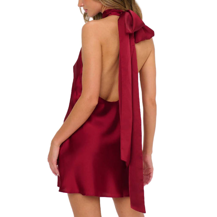 Show Me Your Mumu Cranberry Luxe Satin Lisa Mini Dress