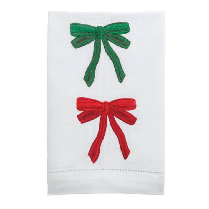 Mud Pie Two Bows Embroidered Towel