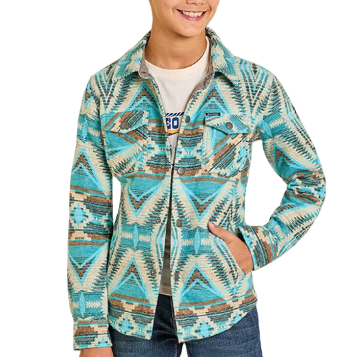Rock & Roll Denim Boy's Aztec Jacquard Shacket